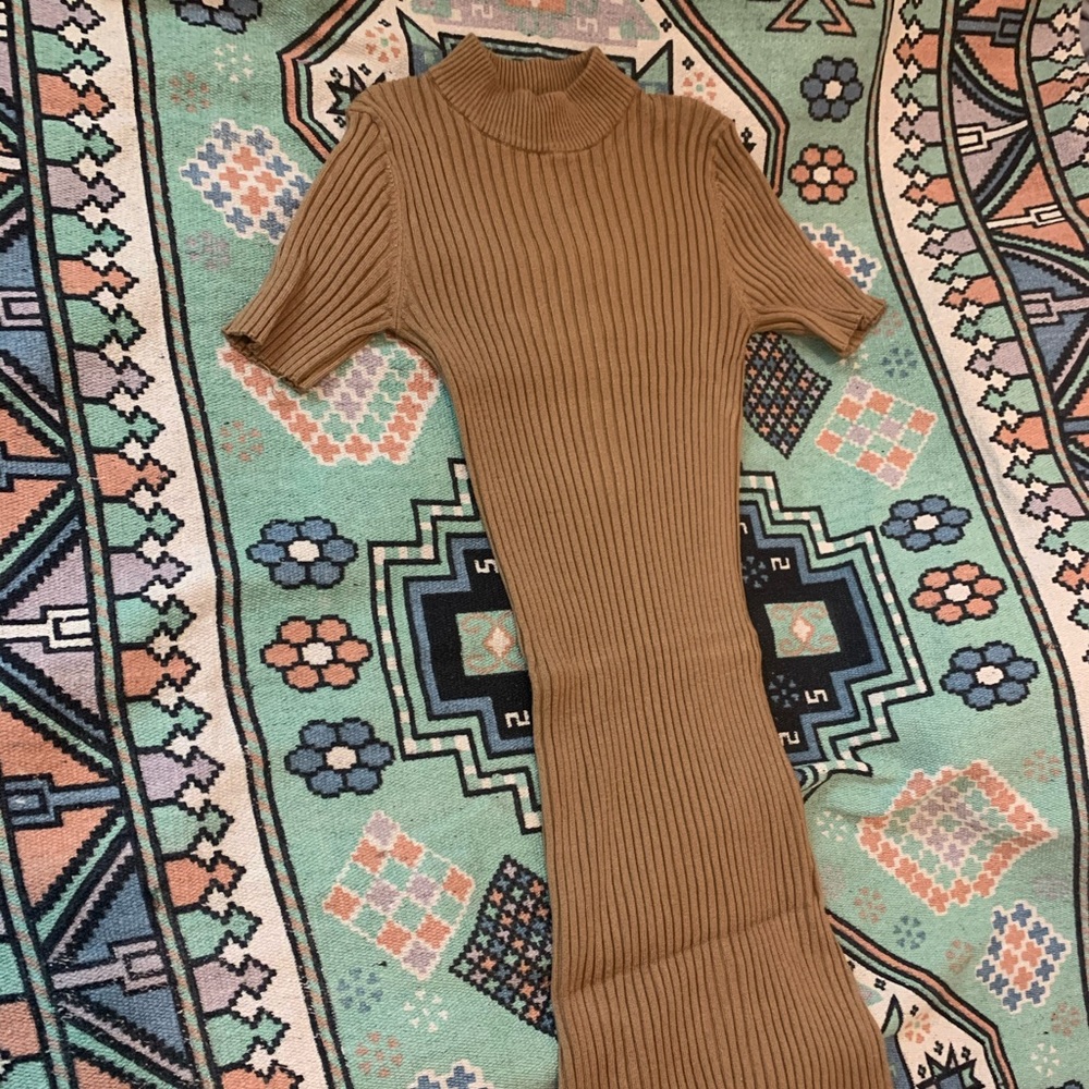 Form fitting mock neck dress
